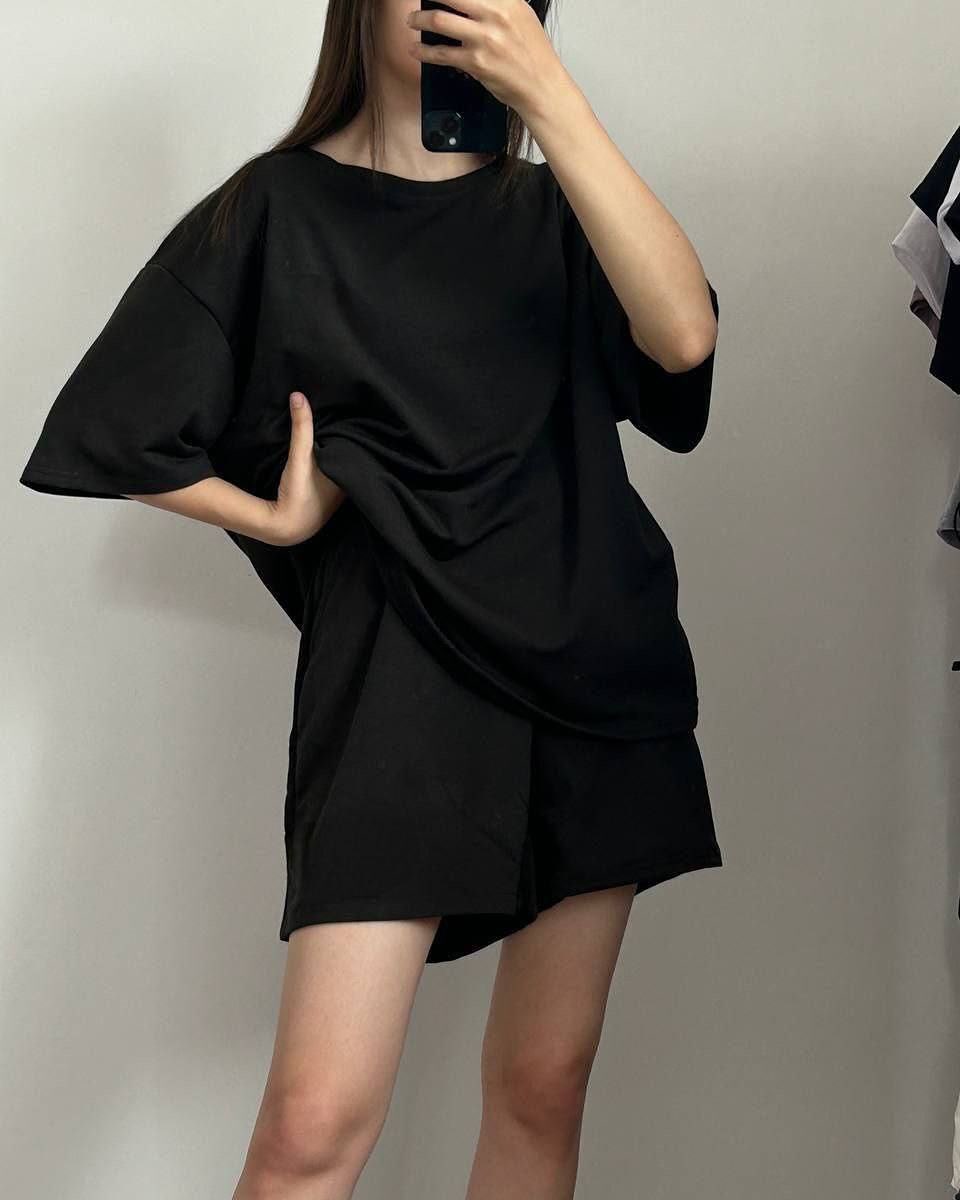 Oversize 2'li Takım T-shirt + Şort - Görsel 1