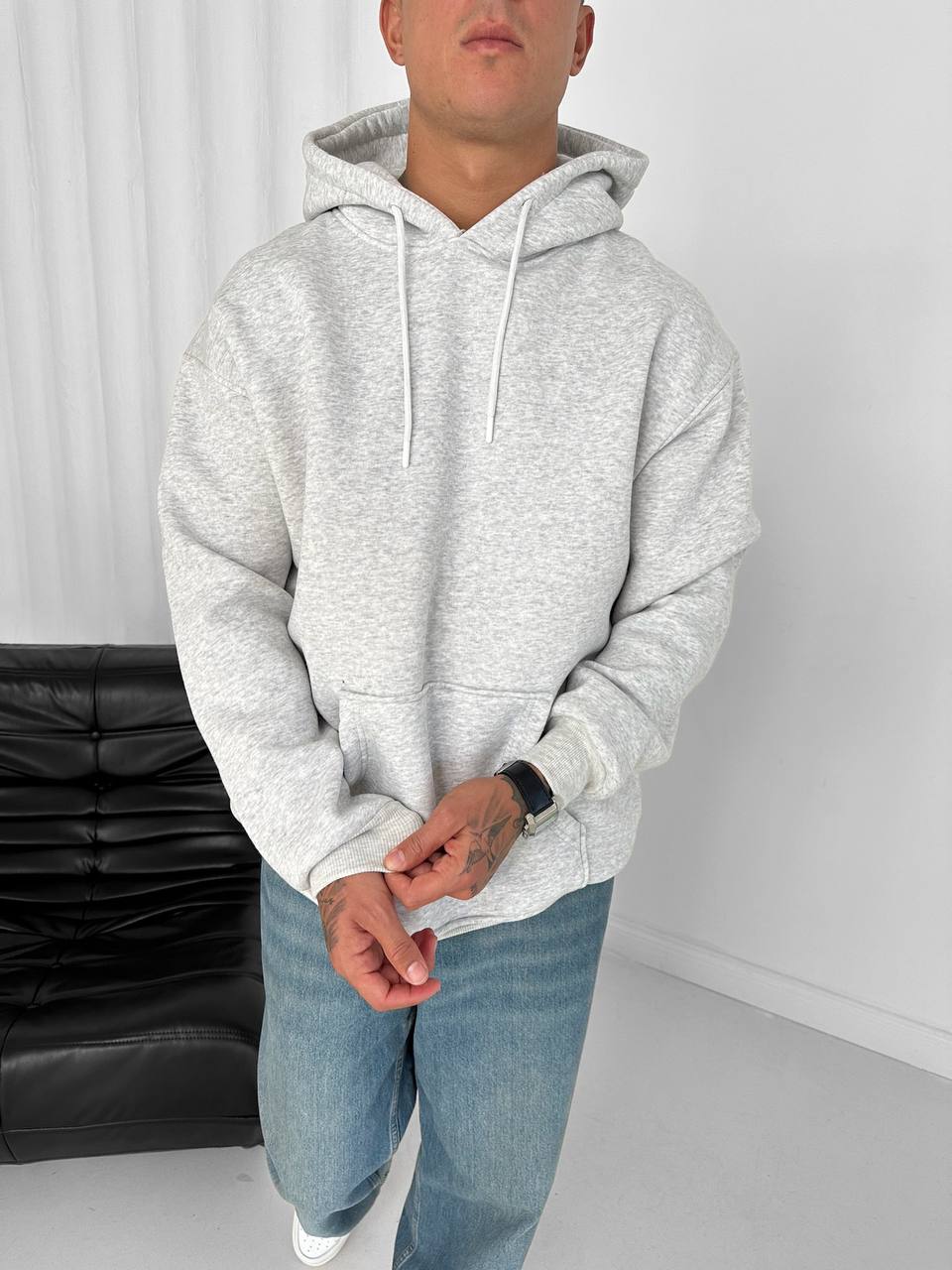 Oversize Hoodie 3 Iplik Şardonlu %100 Pamuk - Görsel 1
