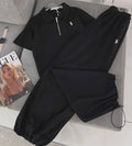 Sıyah Polo Oversize Set 2'li Yeni Sezon Yazlık - Görsel 1