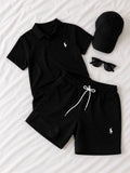 Sıyah Us & Polo Set Yazlık Şort Tişört - Görsel 1