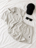 Gri Us & Polo Set Yazlık Şort Tişört - Görsel 1