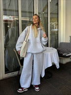 Kadın Oversize Eşofman Takımı Gri - Görsel 3