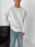 Bisiklet Yaka Sweatshirt Gri - Görsel 1