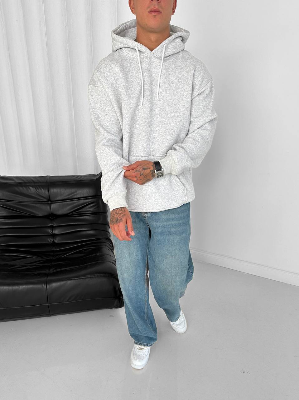 Oversize Hoodie 3 Iplik Şardonlu %100 Pamuk - Görsel 3