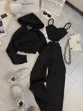 Oversize 3'lü Set Siyah Takım - Görsel 1