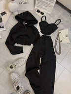 Oversize 3'lü Set Siyah Takım - Görsel 1