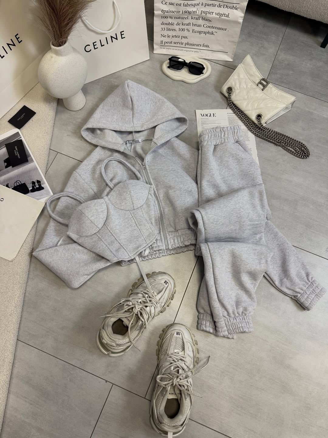 Oversize 3'lü Set Gri Takım - Görsel 2