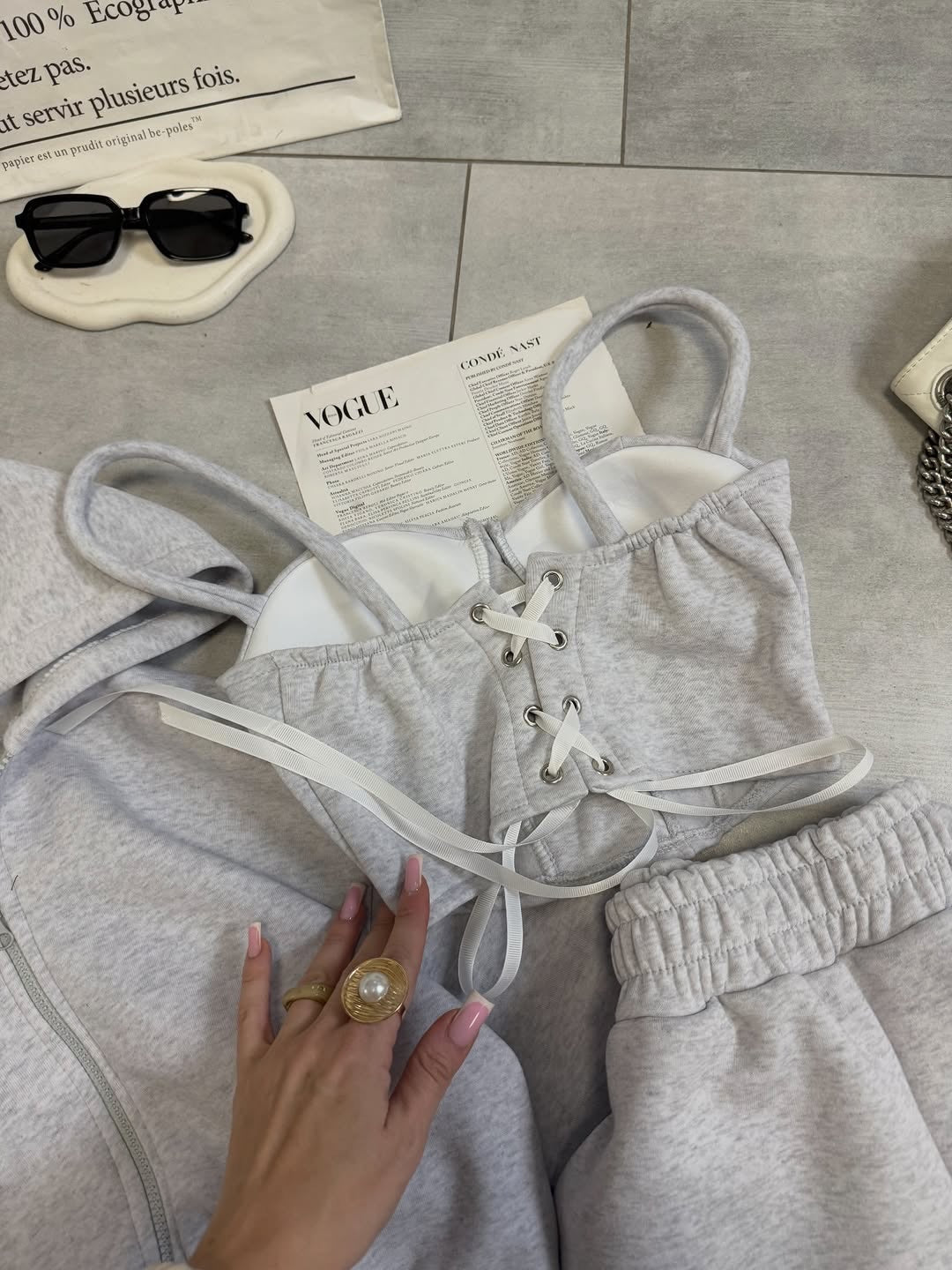 Oversize 3'lü Set Gri Takım - Görsel 3