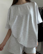 Oversize 2'li Takım T-shirt + Şort Unisex - Görsel 2