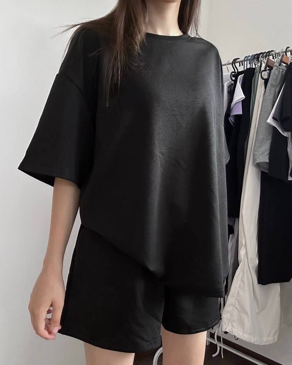 Oversize 2'li Takım T-shirt + Şort - Görsel 2