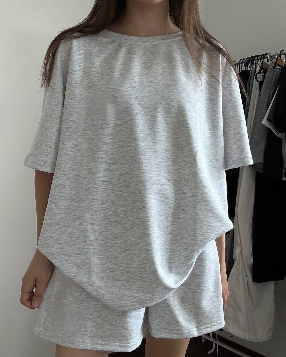 Oversize 2'li Takım T-shirt + Şort Unisex - Görsel 3