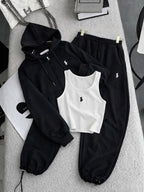 Polo 3'lü Set Takım Siyah Mevsimlik Yazlık Kumaş Yeni Sezon - Görsel 3