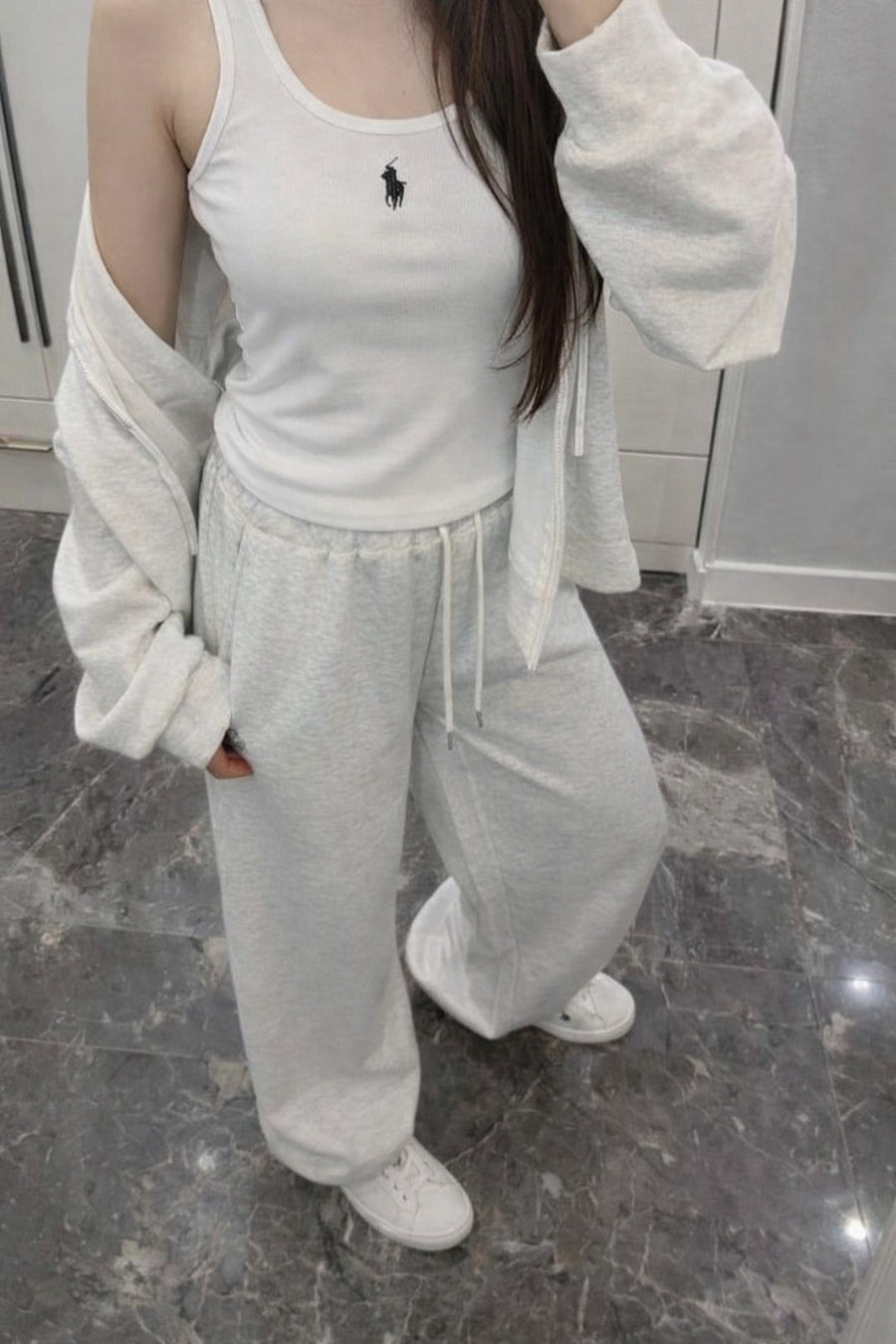 Polo 3'lü Set Takım Gri Mevsimlik Yazlık Kumaş - Görsel 2