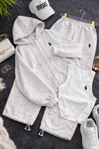 Polo 3'lü Set Takım Gri Mevsimlik Yazlık Kumaş - Görsel 3